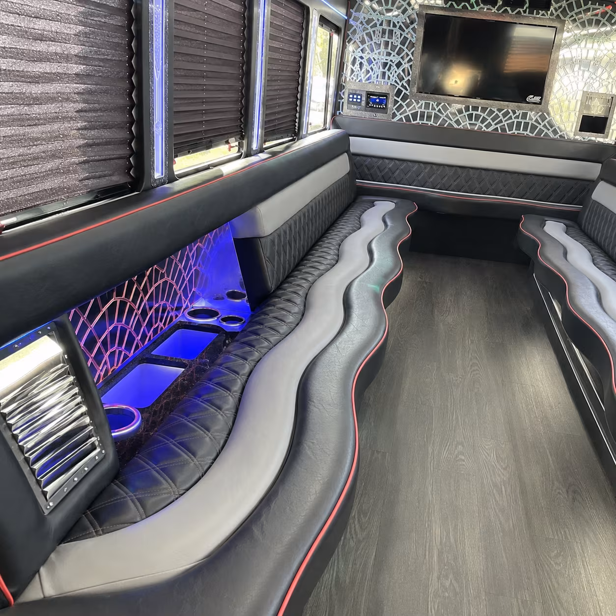 Bridgeport Prom & Homecoming Transportation party bus interior