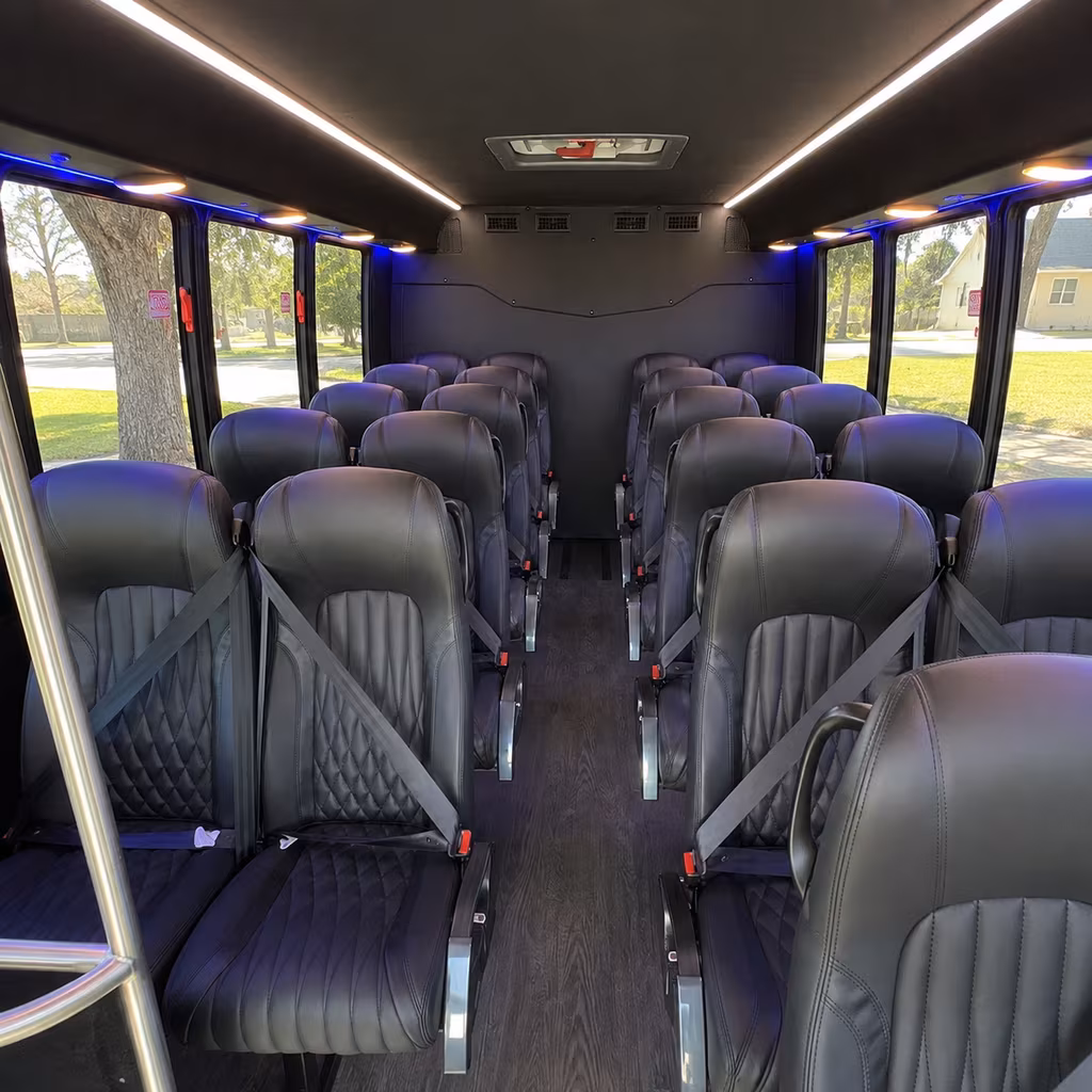 Bridgeport School Event Transportation party bus interior