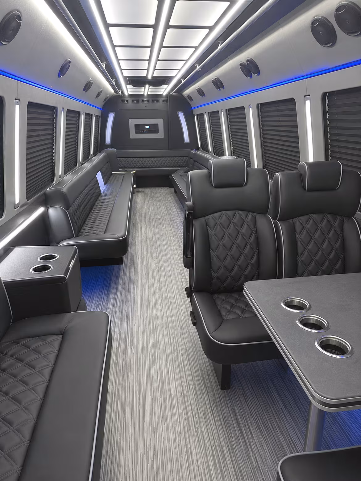 Bridgeport Sporting Event Transportation party bus interior