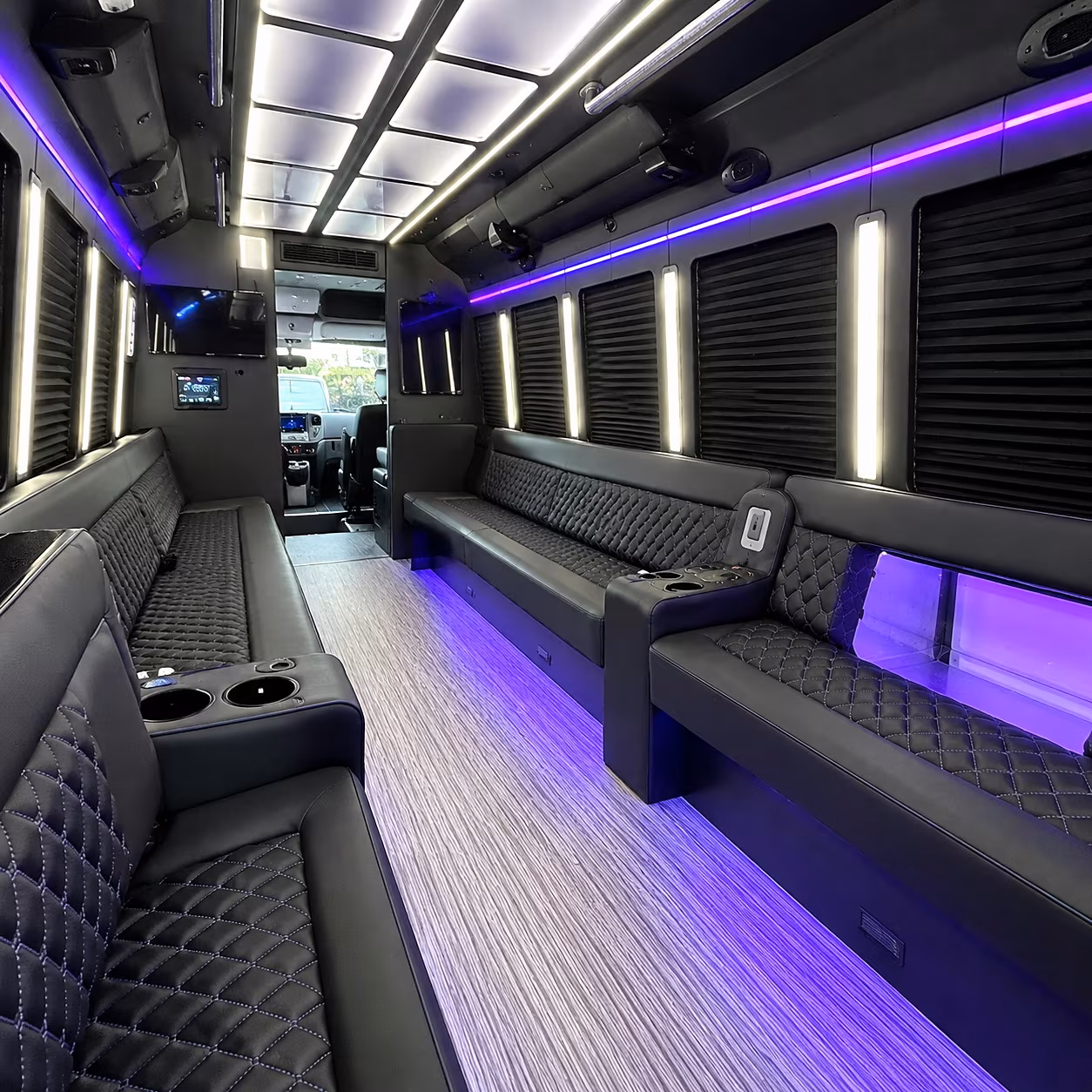Bridgeport Sporting Event Transportation party bus interior